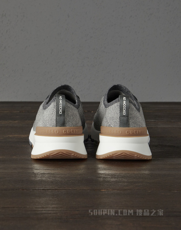 针织织物运动鞋 杂色棉质针织鞋面运动鞋