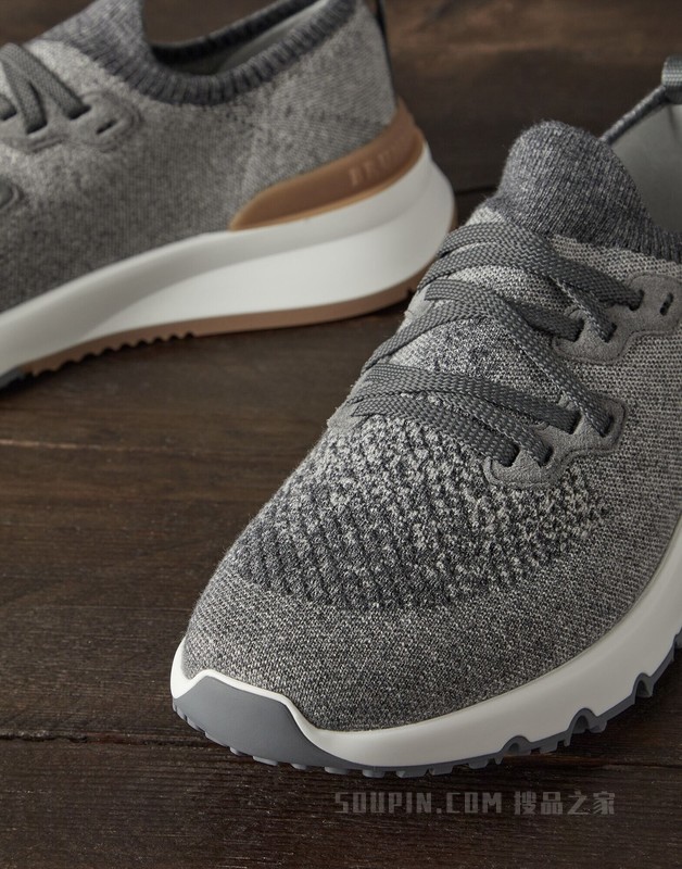 针织织物运动鞋 杂色棉质针织鞋面运动鞋