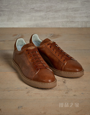 皮质胶底鞋 云纹皮胶底鞋