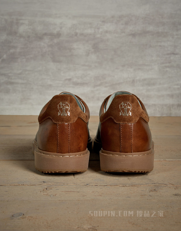 皮质胶底鞋 云纹皮胶底鞋