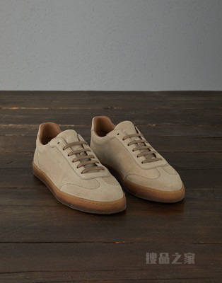 麂皮胶底鞋 打蜡麂皮胶底鞋，天然橡胶鞋底