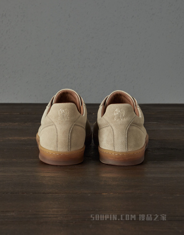 麂皮胶底鞋 打蜡麂皮胶底鞋，天然橡胶鞋底