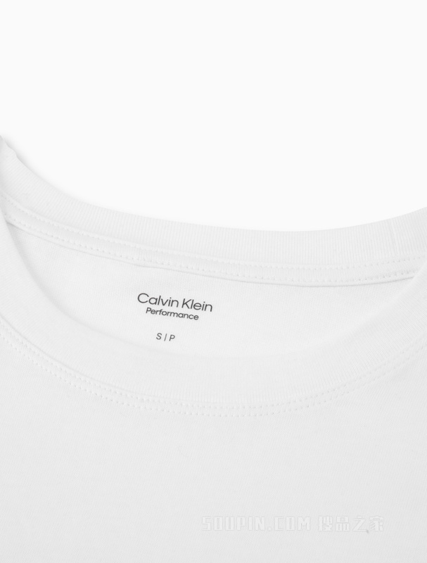 Calvin Klein 22春夏女士休闲男友风撞色LOGO圆领透气短袖T恤4WS2K185