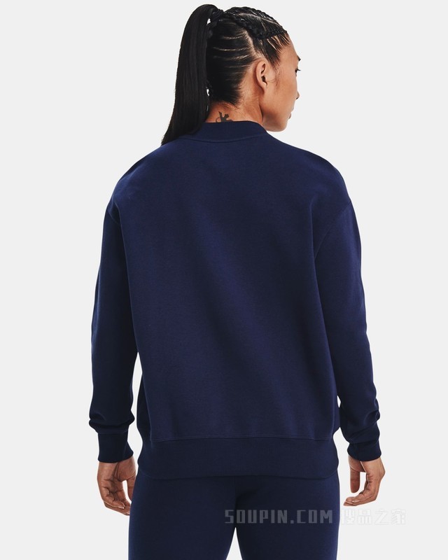 女士UA Rival Crest Graphic抓绒圆领运动衣