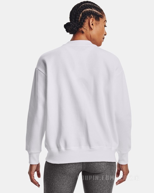 女士UA Rival Crest Graphic抓绒圆领运动衣