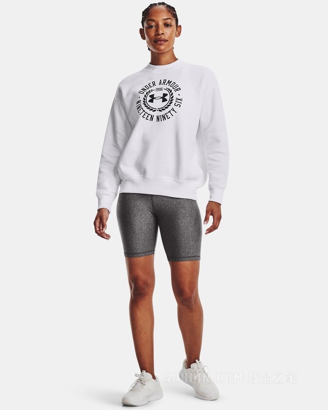 女士UA Rival Crest Graphic抓绒圆领运动衣