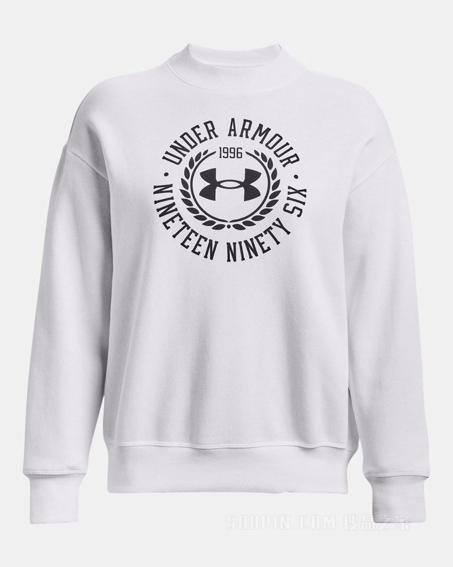 女士UA Rival Crest Graphic抓绒圆领运动衣