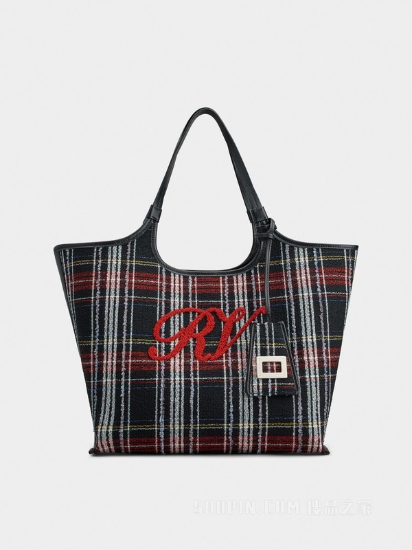 Grand Vivier中号织物购物手袋 彩色
