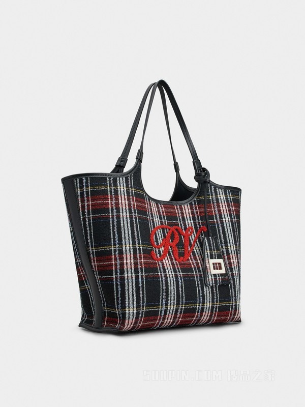 Grand Vivier中号织物购物手袋 彩色