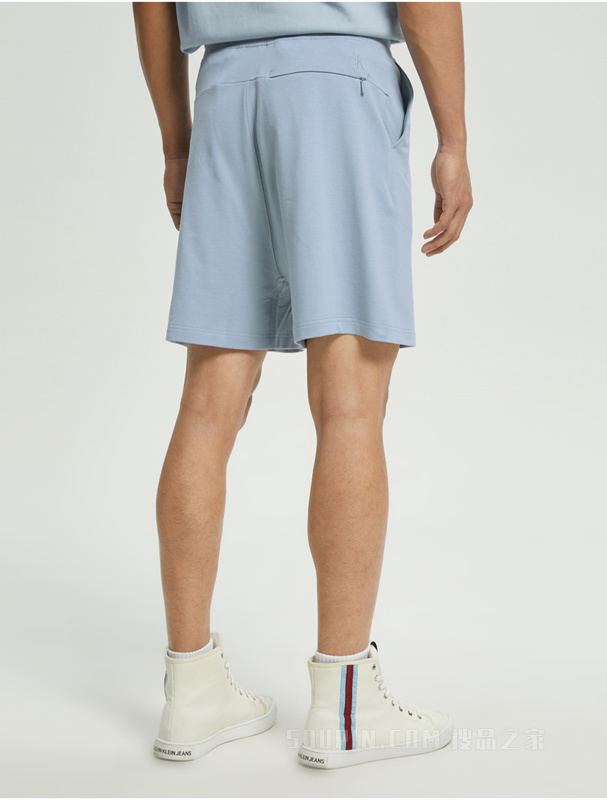 Calvin Klein 22早秋新款男女情侣中性简约LOGO抽绳透气针织短裤J400176