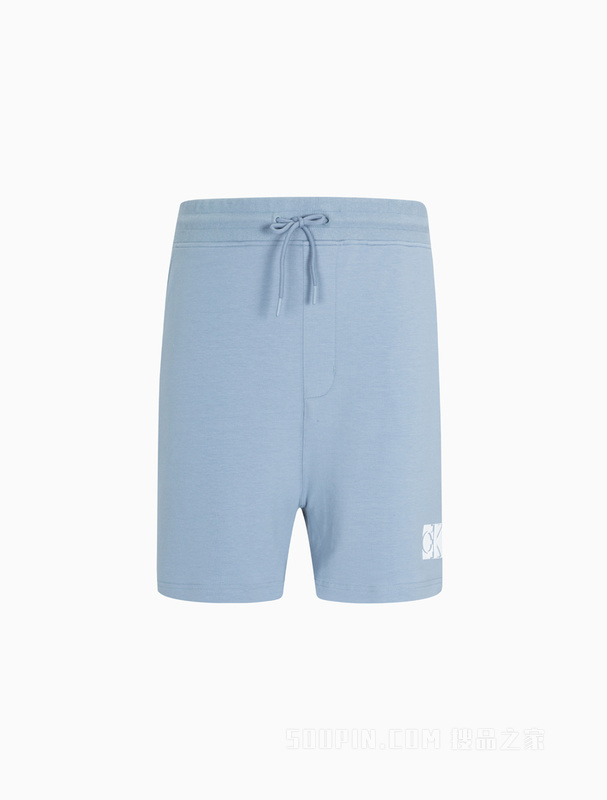 Calvin Klein 22早秋新款男女情侣中性简约LOGO抽绳透气针织短裤J400176