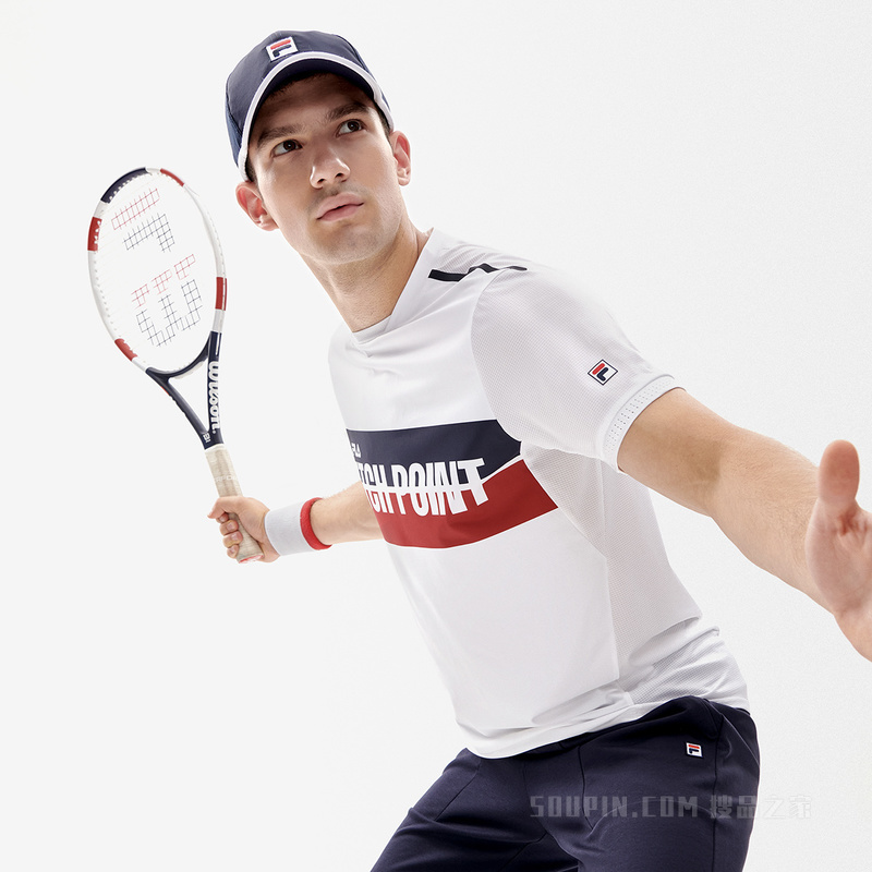 FILA 男士复古网球套装速干网球POLO