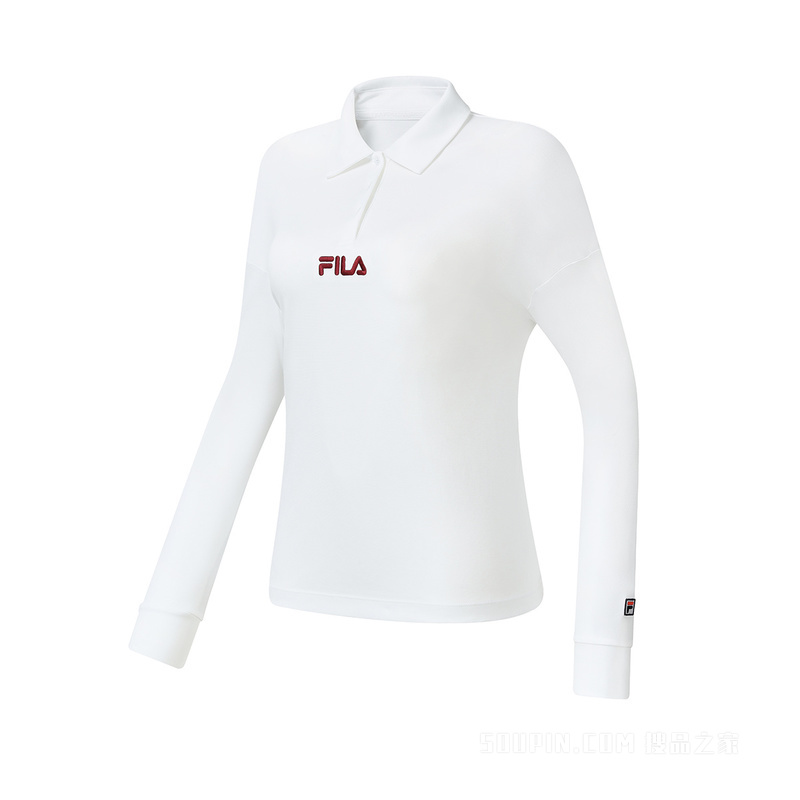 FILA女士复古网球套装柔感长袖POLO