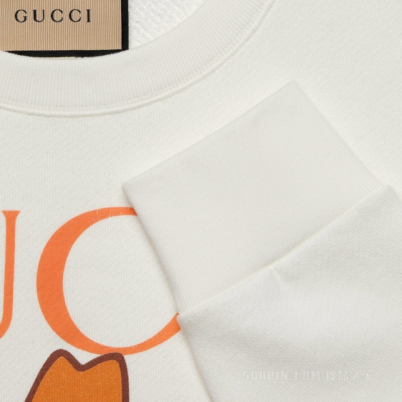 Gucci和Bananya棉质卫衣 白色