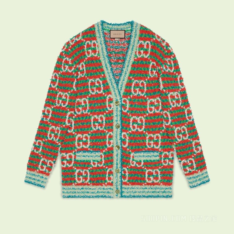 GG棉质开衫 红色和绿色