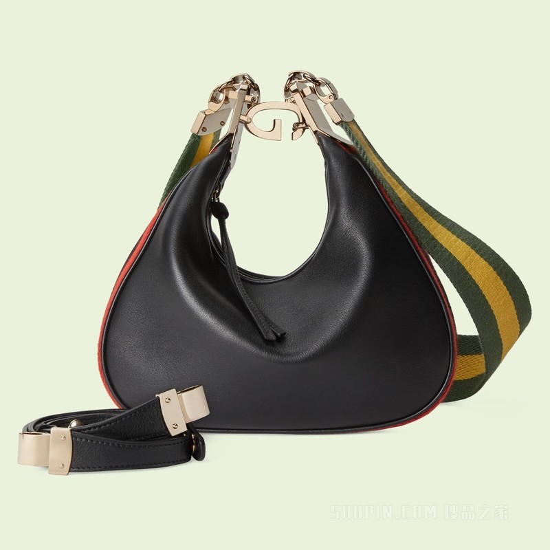 Gucci Attache系列小号肩背包 黑色皮革