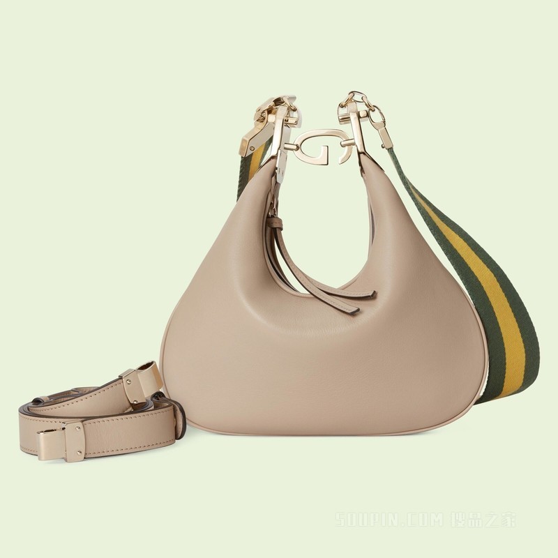 Gucci Attache系列小号肩背包 燕麦色皮革