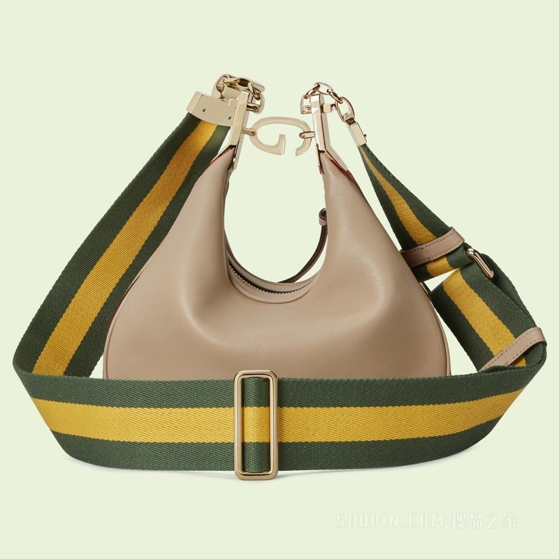Gucci Attache系列小号肩背包 燕麦色皮革