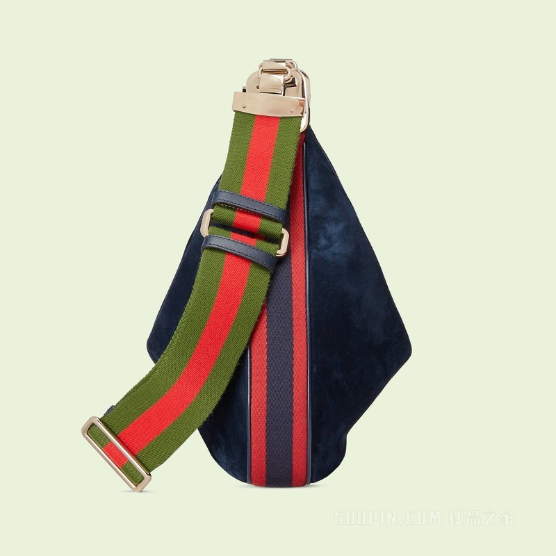 Gucci Attache系列大号肩背包 深蓝色绒面材质