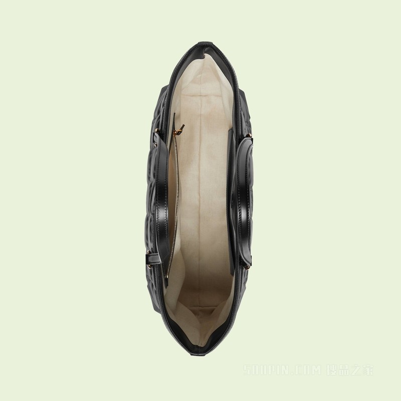 GG绗缝皮革中号托特包 黑色绗缝皮革