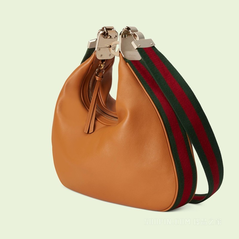 Gucci Attache系列大号肩背包 暗橘色皮革
