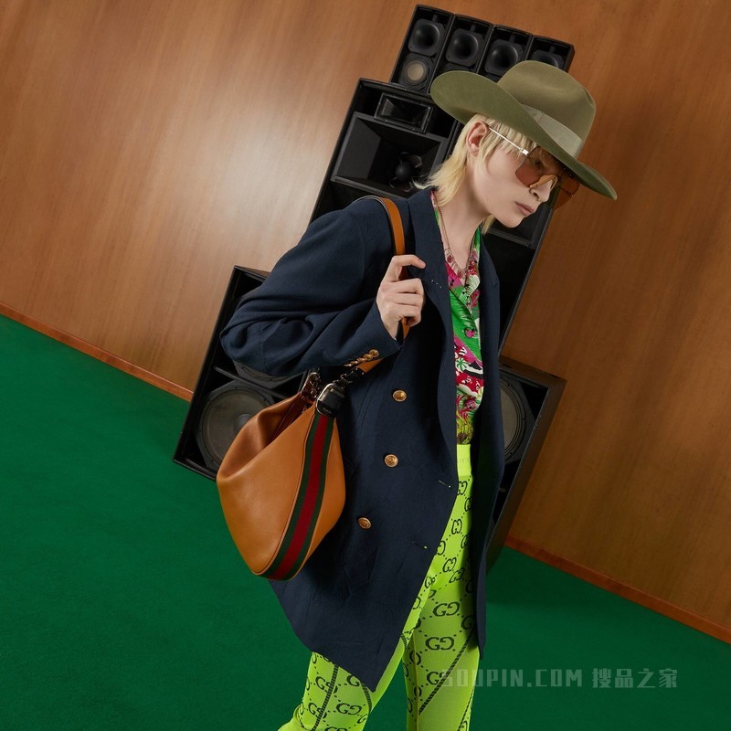 Gucci Attache系列大号肩背包 暗橘色皮革