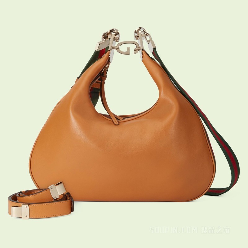 Gucci Attache系列大号肩背包 暗橘色皮革