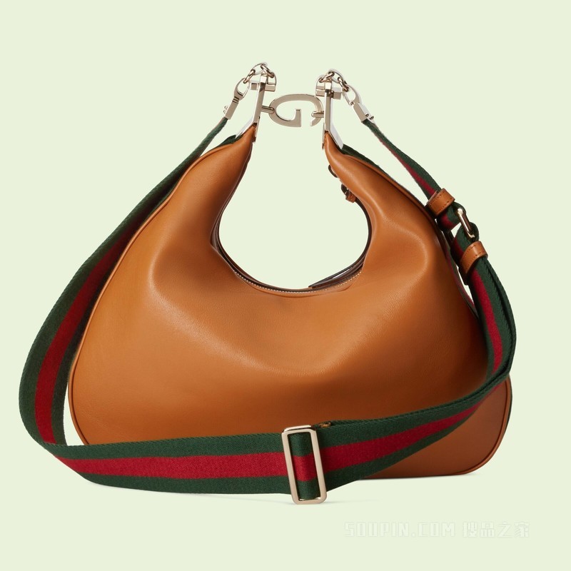 Gucci Attache系列大号肩背包 暗橘色皮革