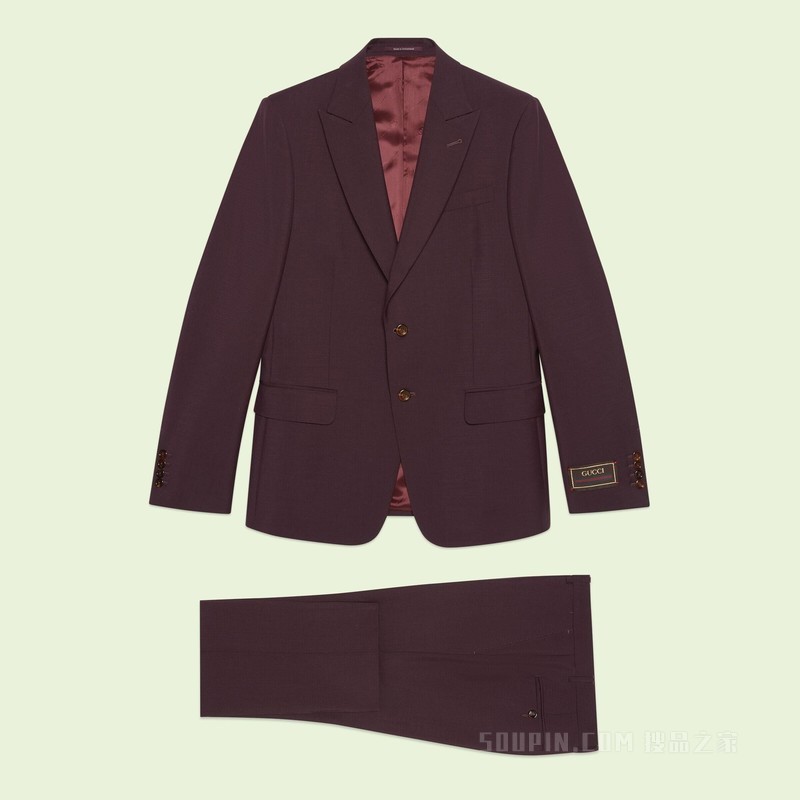 马海毛羊毛混纺正装 棕色