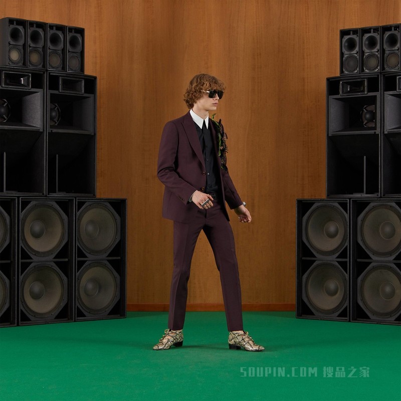 马海毛羊毛混纺正装 棕色