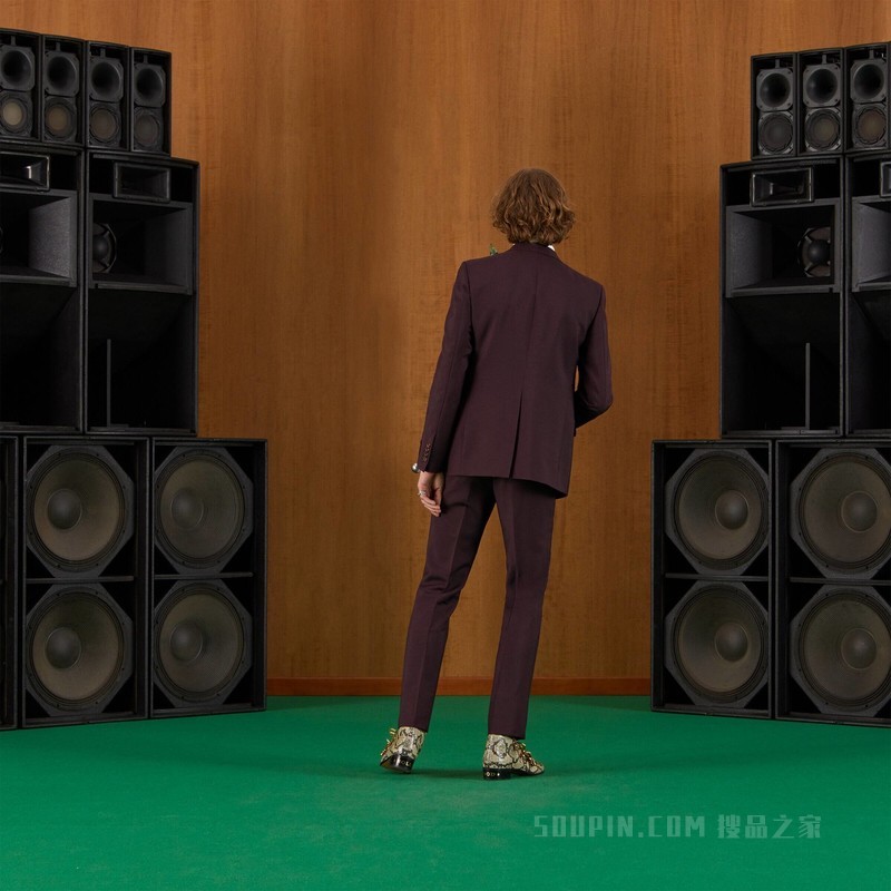 马海毛羊毛混纺正装 棕色