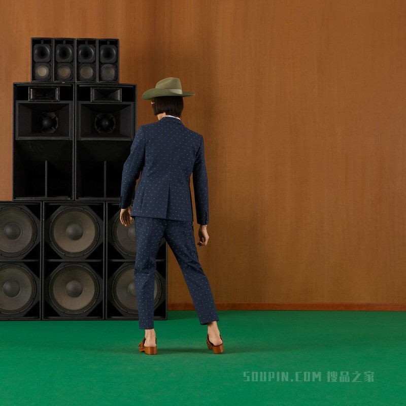 棉质双G圆点正装夹克 蓝色