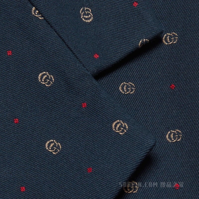 棉质双G圆点正装夹克 蓝色