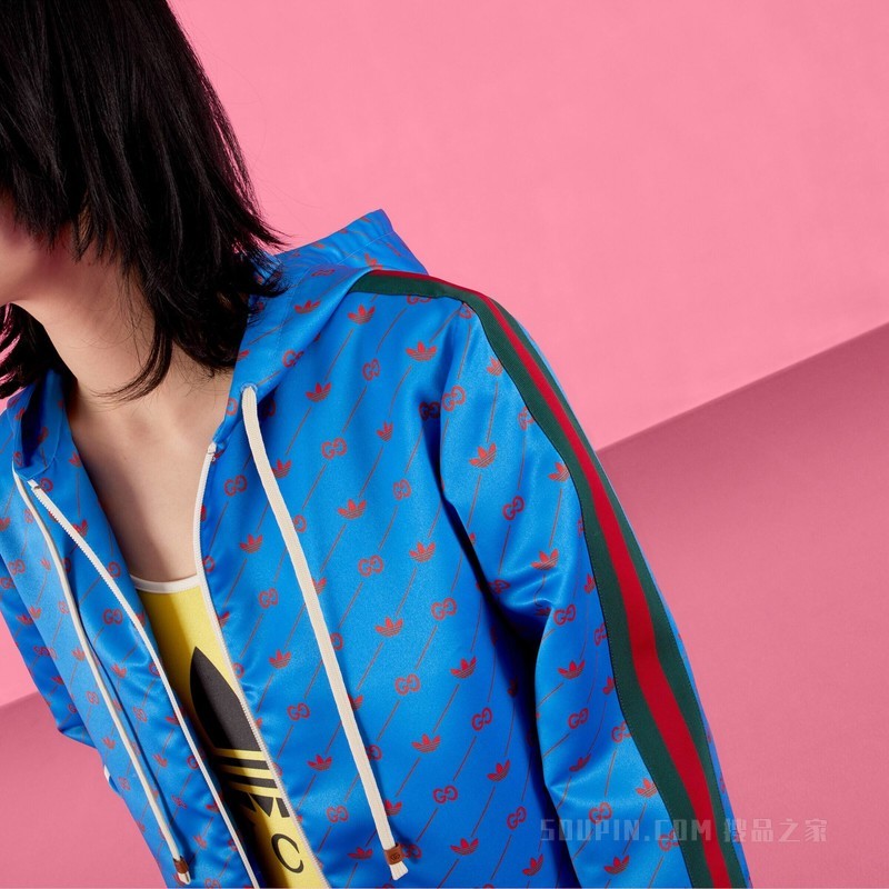 adidas x Gucci联名系列拉链夹克 蓝色