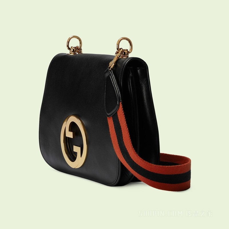 Gucci Blondie系列中号手袋 黑色皮革