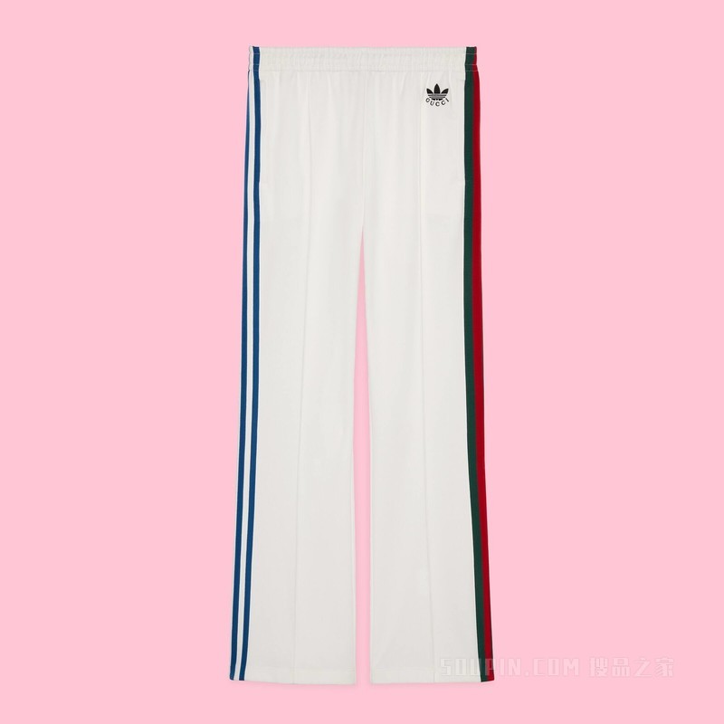 adidas x Gucci联名系列慢跑喇叭裤 白色