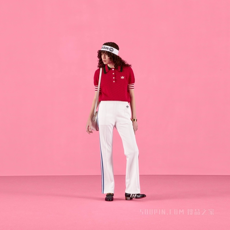 adidas x Gucci联名系列慢跑喇叭裤 白色