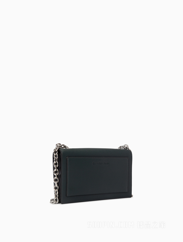 Calvin Klein 22早秋新款简约金属LOGO翻盖链条钱包斜挎包DP1556