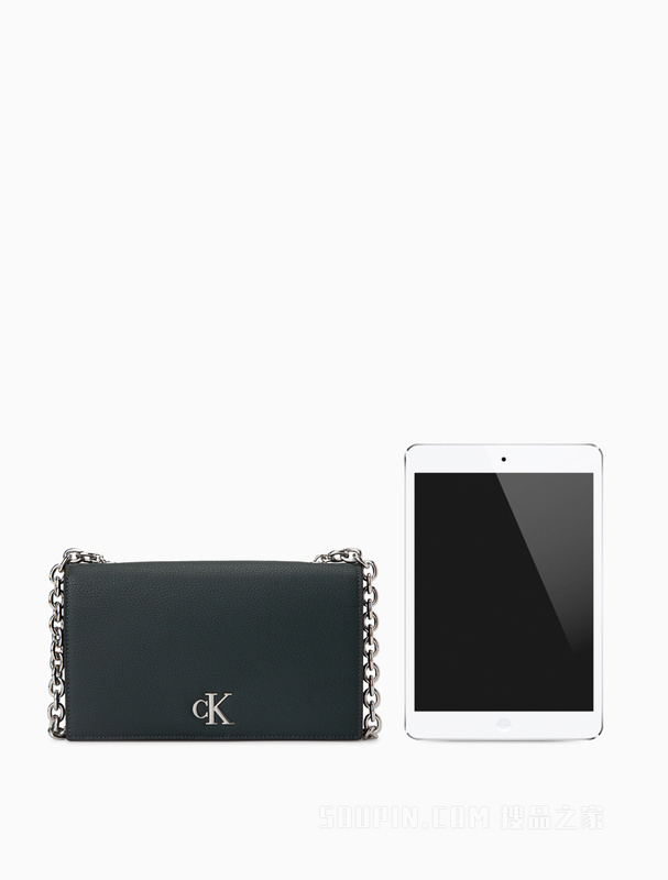 Calvin Klein 22早秋新款简约金属LOGO翻盖链条钱包斜挎包DP1556