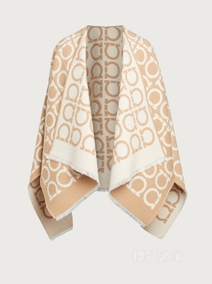 GANCINI印花斗篷