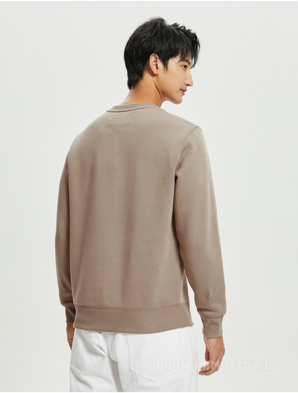 Calvin Klein 22秋冬新款男士时尚圆领印花LOGO加绒套头卫衣J322333