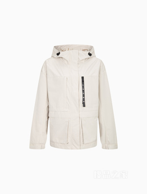Calvin Klein 22早秋新款女士休闲多口袋LOGO织带抽绳连帽单夹克J219972