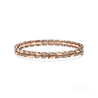 Tiffany Victoria™ 系列 18K 玫瑰金镶钻藤蔓铰链式手镯