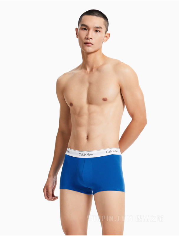 【摩登引力带】Calvin Klein 男士两条装LOGO腰边棉质透气平角内裤NB1086