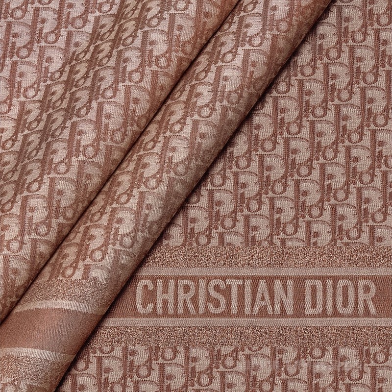 Dior Oblique Denim 披肩 驼色羊毛、桑蚕丝和山羊绒混纺面料 Oblique 印花