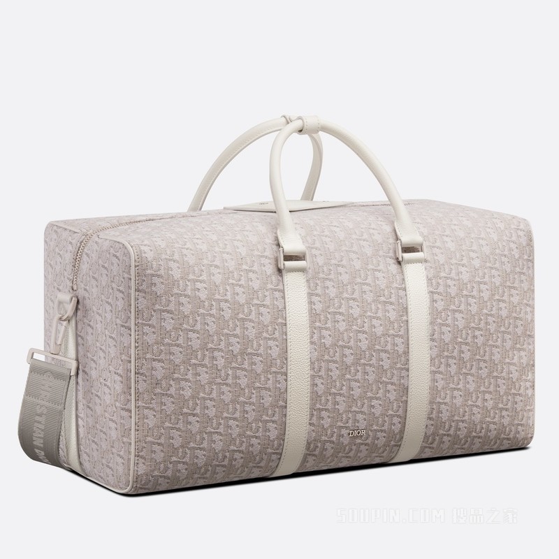 Dior Lingot 50 行李袋 奶油白色 Oblique 印花