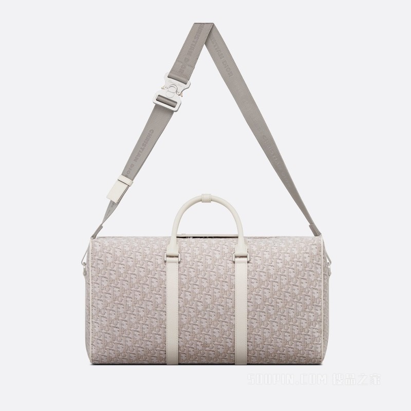 Dior Lingot 50 行李袋 奶油白色 Oblique 印花