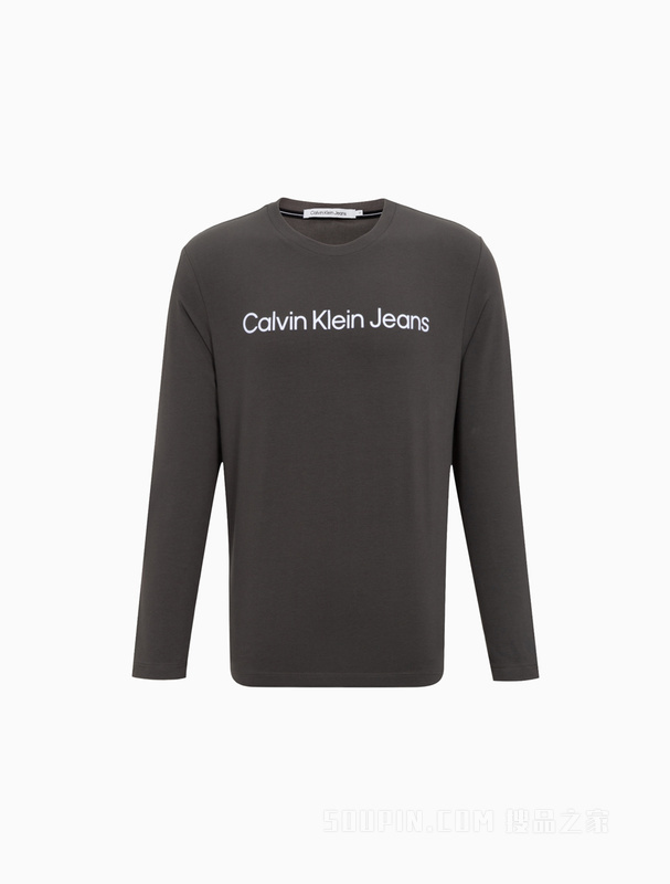 Calvin Klein 22秋冬新款男士休闲舒适撞色LOGO打底长袖T恤J322371