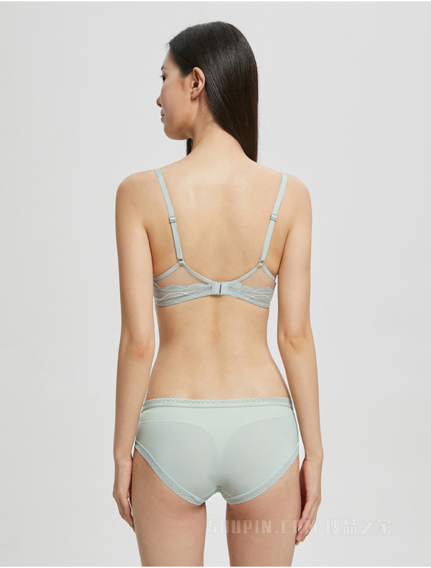 Calvin Klein 22早秋新款女士性感蕾丝循环LOGO透气半包臀三角内裤QD3767