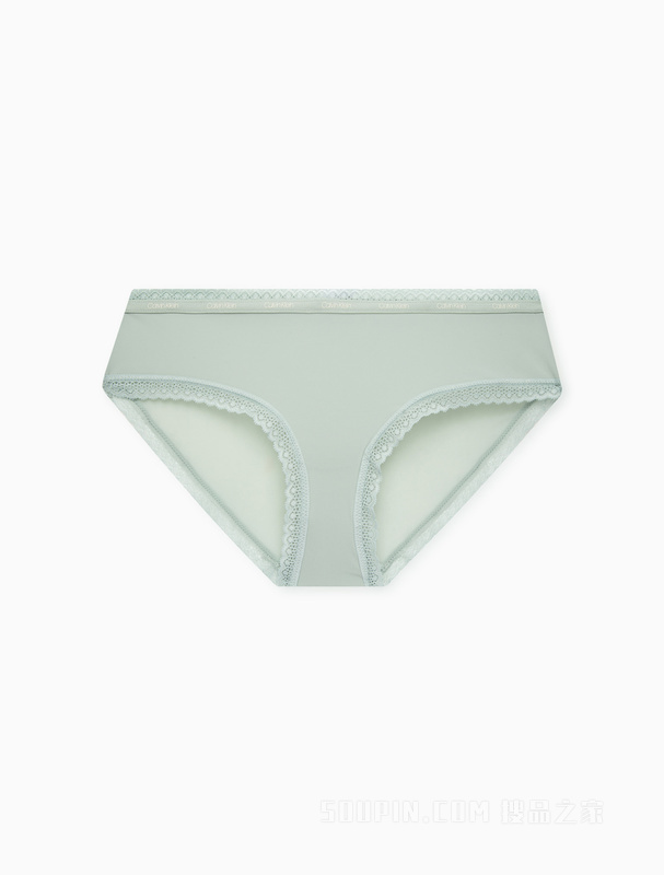 Calvin Klein 22早秋新款女士性感蕾丝循环LOGO透气半包臀三角内裤QD3767